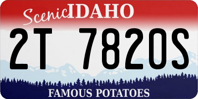 ID license plate 2T7820S