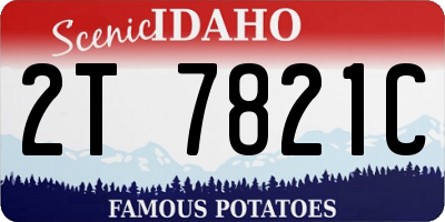 ID license plate 2T7821C