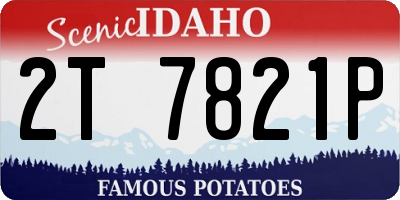 ID license plate 2T7821P