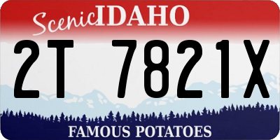 ID license plate 2T7821X