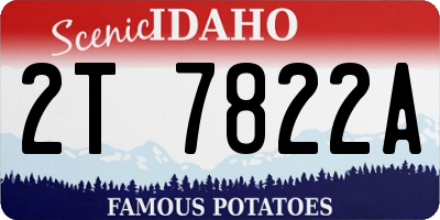 ID license plate 2T7822A