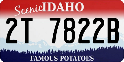 ID license plate 2T7822B