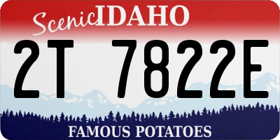 ID license plate 2T7822E