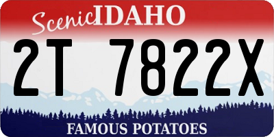 ID license plate 2T7822X