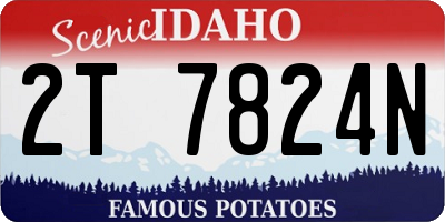 ID license plate 2T7824N