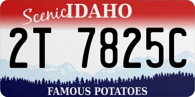 ID license plate 2T7825C