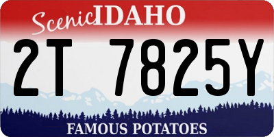 ID license plate 2T7825Y