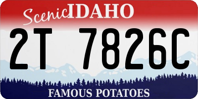 ID license plate 2T7826C
