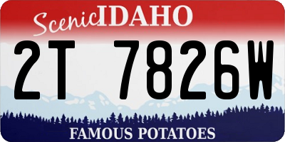 ID license plate 2T7826W
