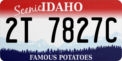 ID license plate 2T7827C