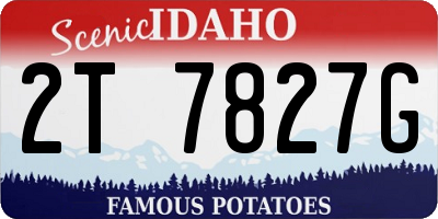 ID license plate 2T7827G