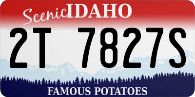 ID license plate 2T7827S