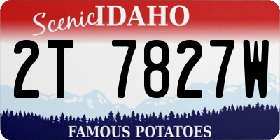 ID license plate 2T7827W