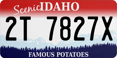 ID license plate 2T7827X