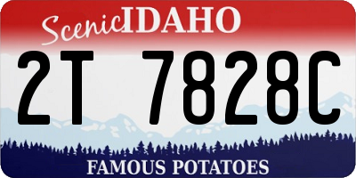 ID license plate 2T7828C
