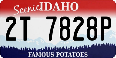 ID license plate 2T7828P