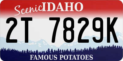 ID license plate 2T7829K