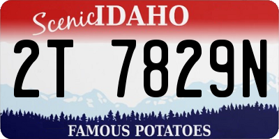 ID license plate 2T7829N