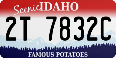 ID license plate 2T7832C