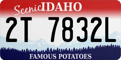 ID license plate 2T7832L