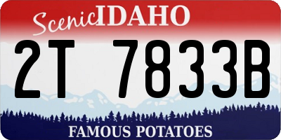 ID license plate 2T7833B