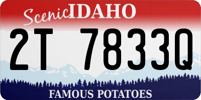 ID license plate 2T7833Q