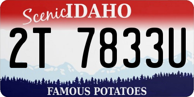 ID license plate 2T7833U
