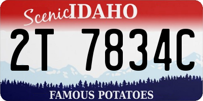 ID license plate 2T7834C