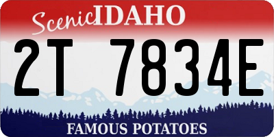 ID license plate 2T7834E