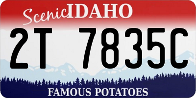 ID license plate 2T7835C