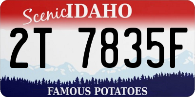 ID license plate 2T7835F