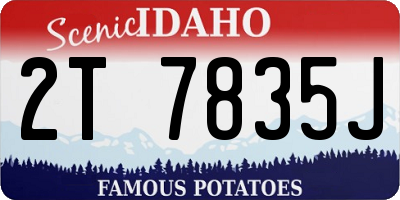 ID license plate 2T7835J