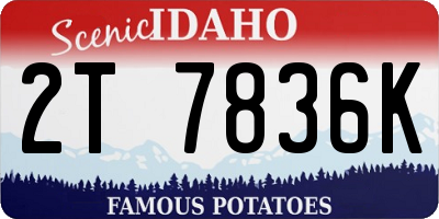 ID license plate 2T7836K
