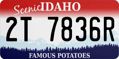 ID license plate 2T7836R