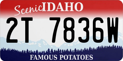 ID license plate 2T7836W