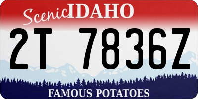 ID license plate 2T7836Z