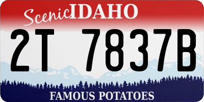 ID license plate 2T7837B
