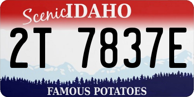 ID license plate 2T7837E