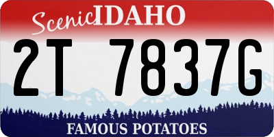 ID license plate 2T7837G
