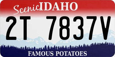 ID license plate 2T7837V