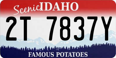 ID license plate 2T7837Y