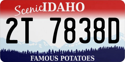 ID license plate 2T7838D