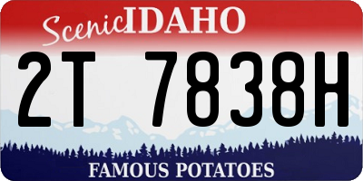 ID license plate 2T7838H