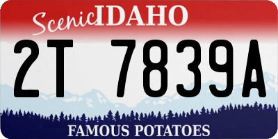 ID license plate 2T7839A