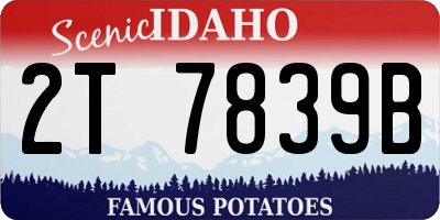 ID license plate 2T7839B