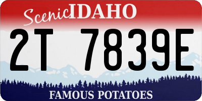 ID license plate 2T7839E