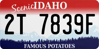 ID license plate 2T7839F