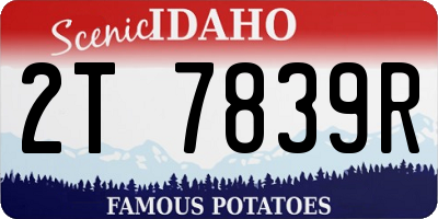 ID license plate 2T7839R
