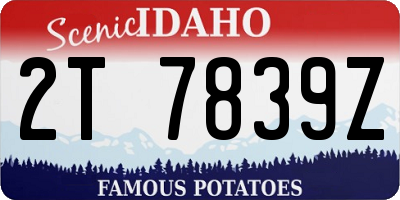 ID license plate 2T7839Z