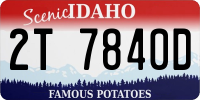 ID license plate 2T7840D